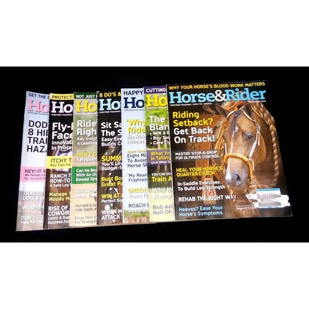 Lot of 7 Issues Horse & Rider Magazines 2016 BONUS